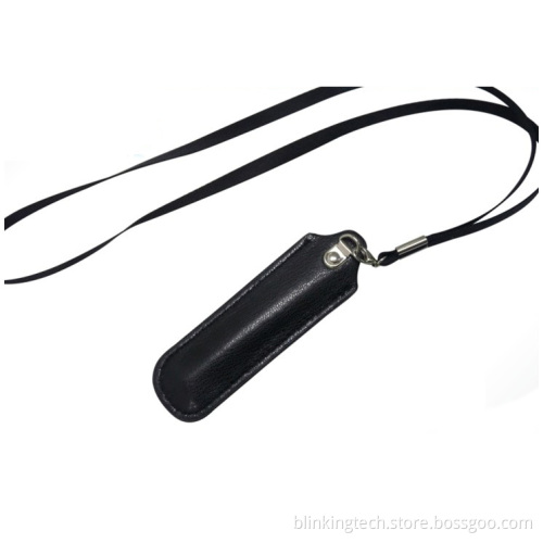 Black Leather Lanyard Bag/ Holster for EGO Batteries with Rope